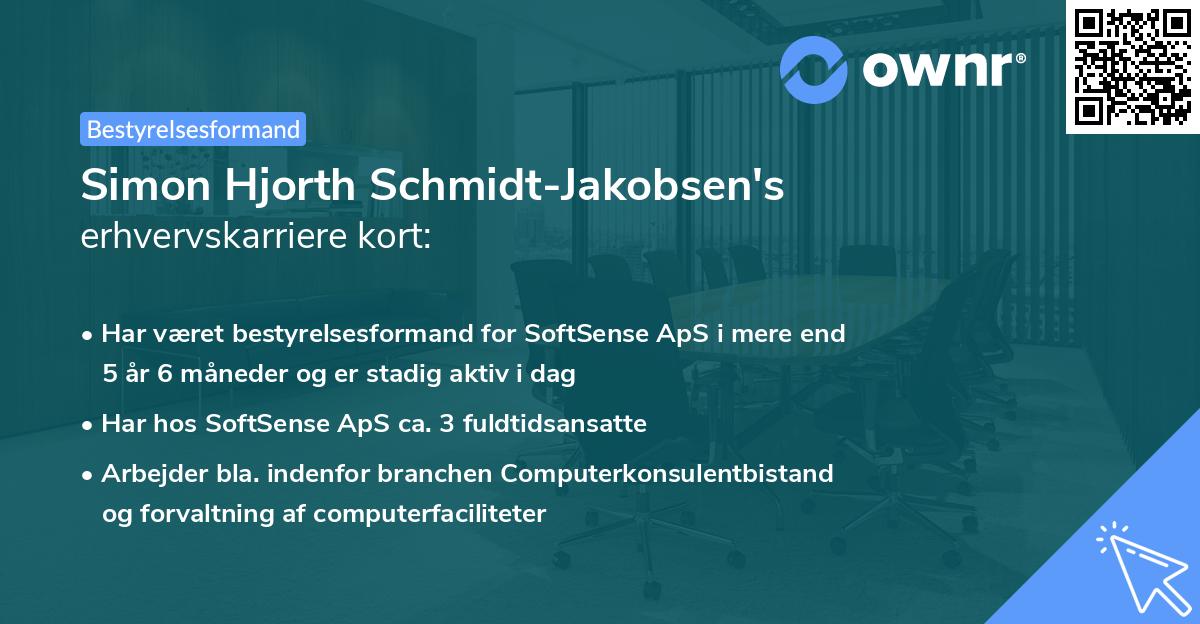 Simon Hjorth Schmidt-Jakobsen's erhvervskarriere kort