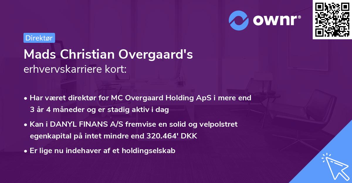 Mads Christian Overgaard's erhvervskarriere kort