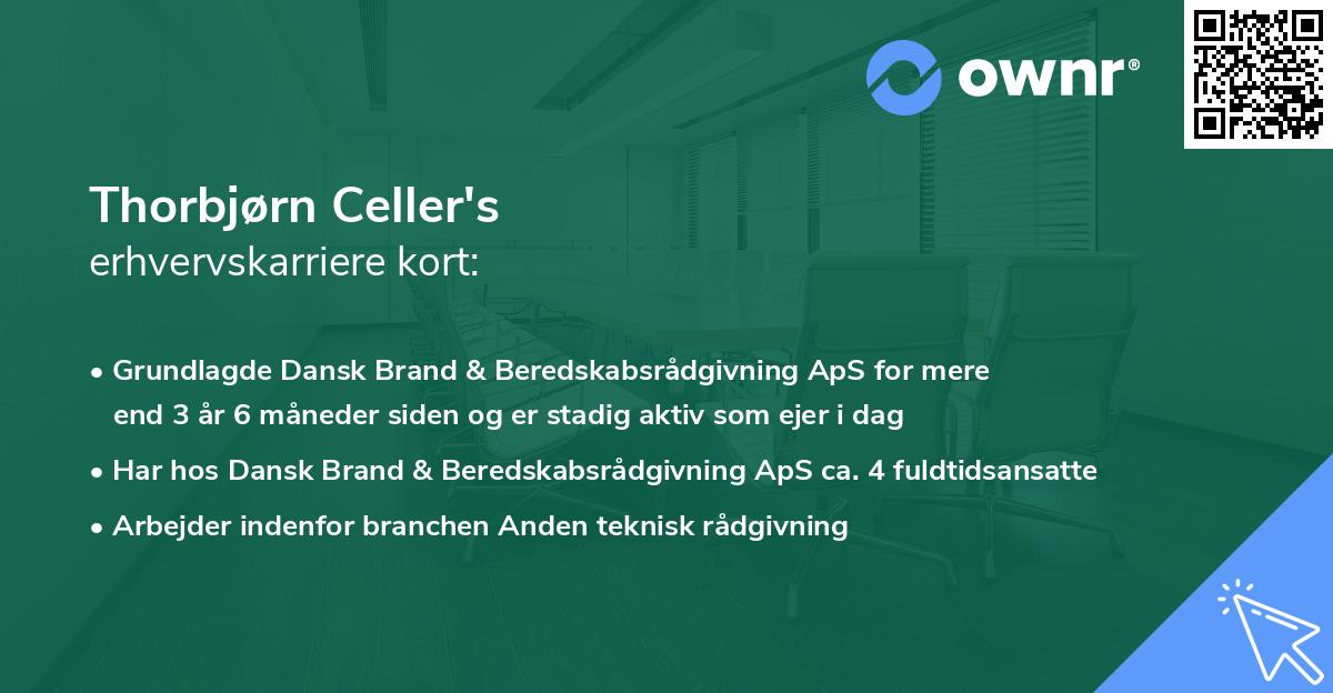 Thorbjørn Celler's erhvervskarriere kort