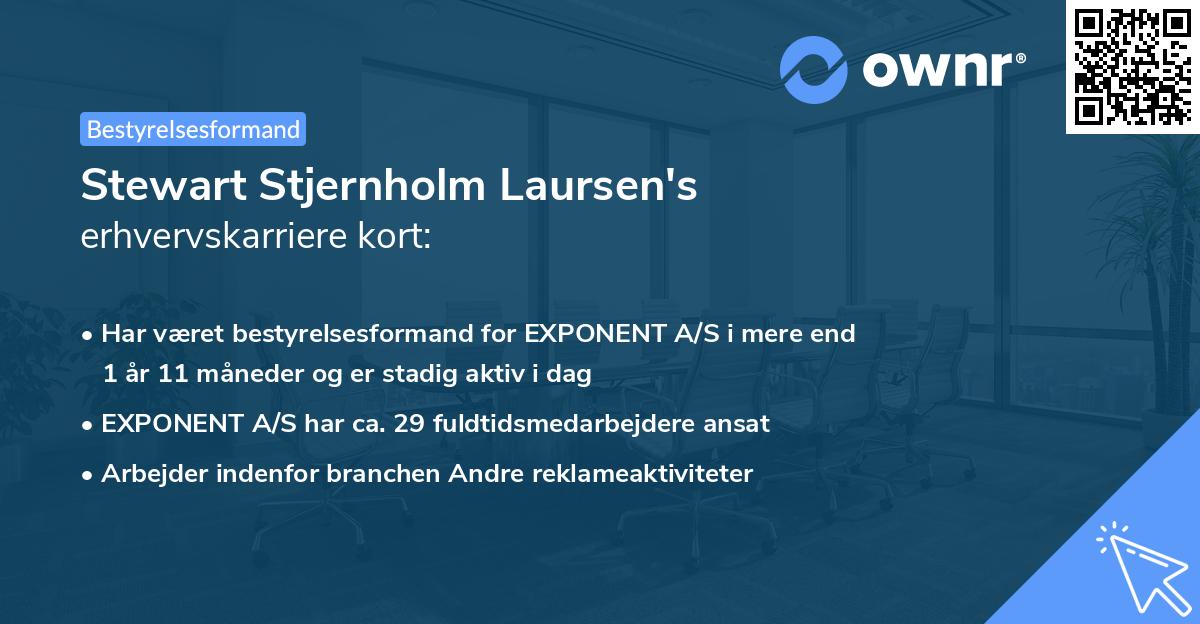Stewart Stjernholm Laursen's erhvervskarriere kort