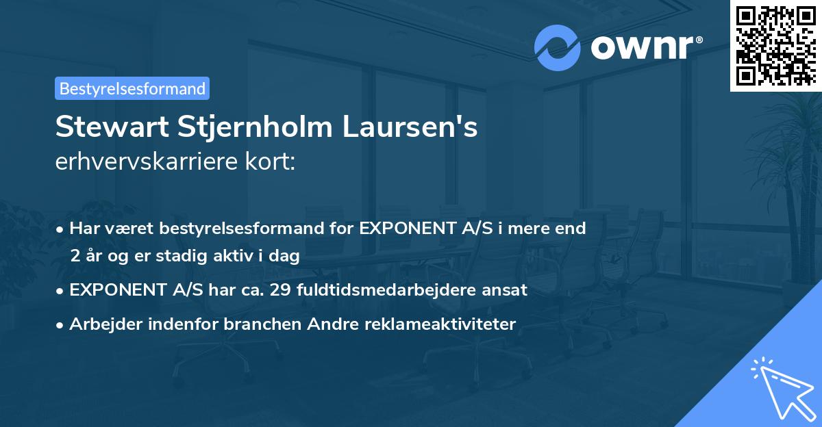 Stewart Stjernholm Laursen's erhvervskarriere kort