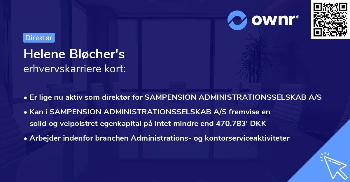 Helene Bløcher's erhvervskarriere kort