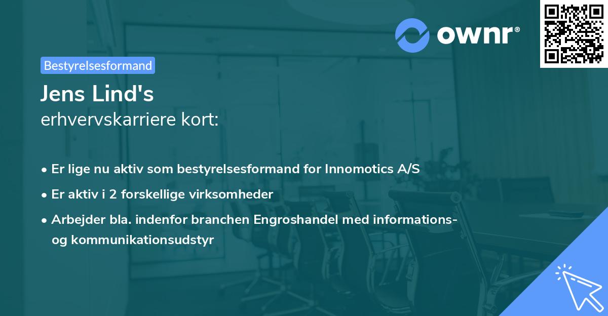 Jens Lind's erhvervskarriere kort