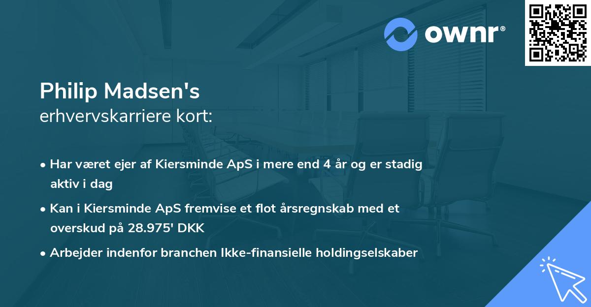 Philip Madsen's erhvervskarriere kort