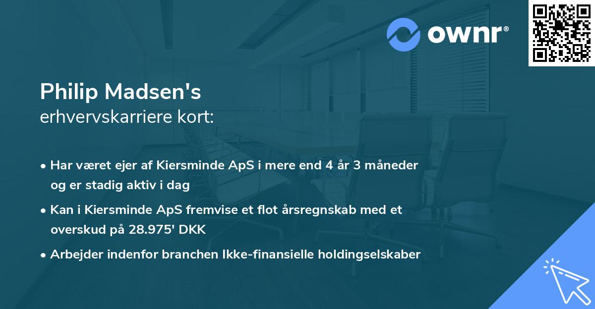 Philip Madsen's erhvervskarriere kort