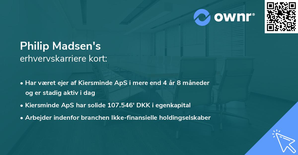 Philip Madsen's erhvervskarriere kort