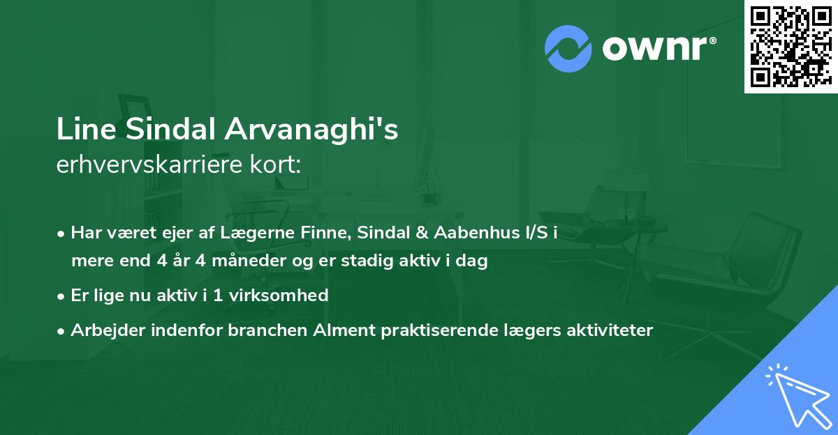 Line Sindal Arvanaghi's erhvervskarriere kort