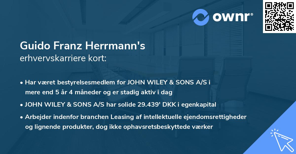 Guido Franz Herrmann's erhvervskarriere kort