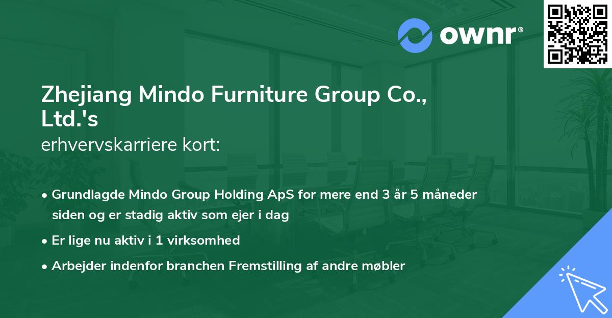 Zhejiang Mindo Furniture Group Co., Ltd.'s erhvervskarriere kort