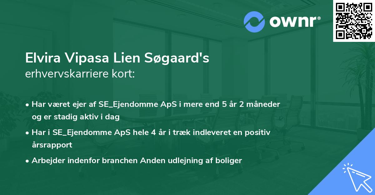Elvira Vipasa Lien Søgaard's erhvervskarriere kort