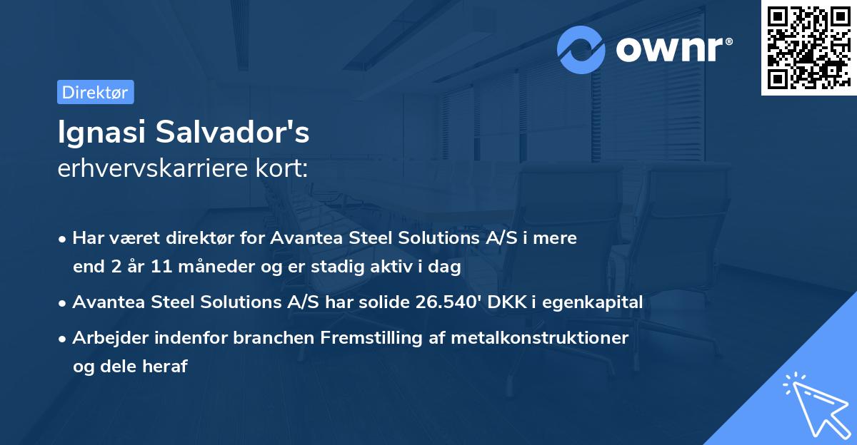 Ignasi Salvador's erhvervskarriere kort