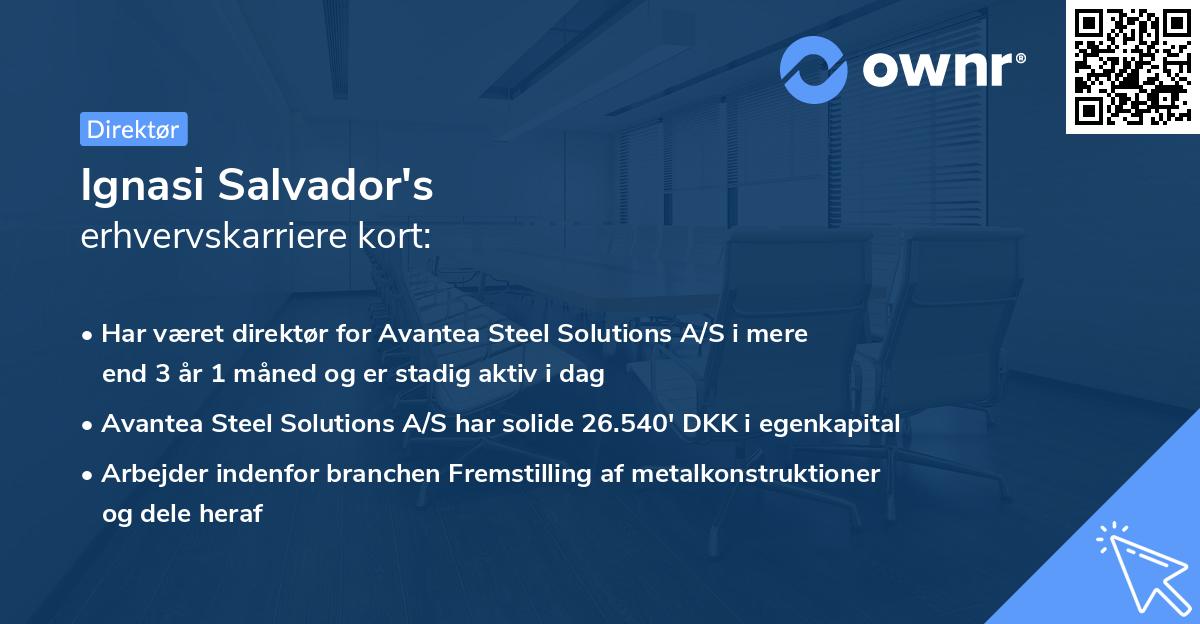 Ignasi Salvador's erhvervskarriere kort