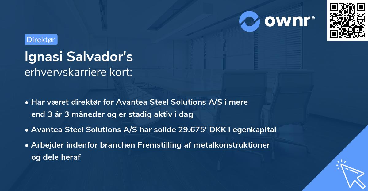Ignasi Salvador's erhvervskarriere kort