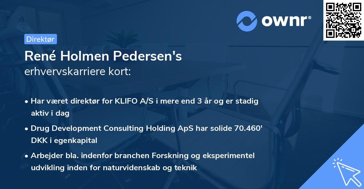 René Holmen Pedersen's erhvervskarriere kort