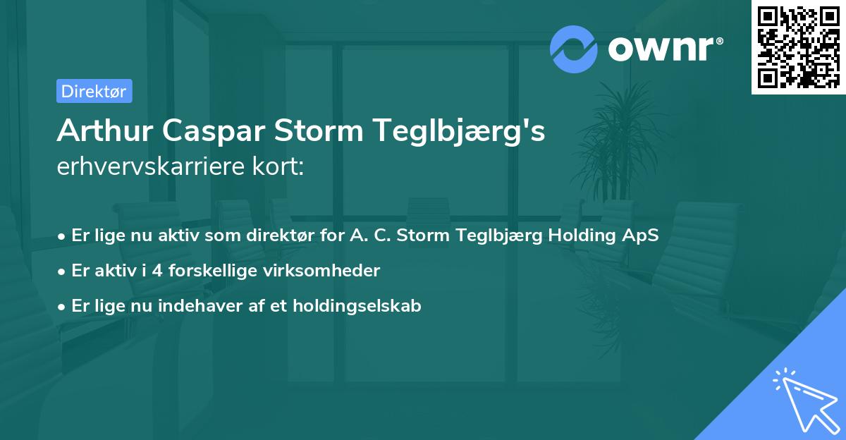 Arthur Caspar Storm Teglbjærg's erhvervskarriere kort