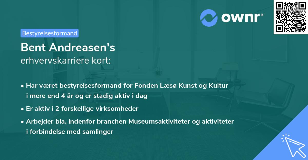 Bent Andreasen's erhvervskarriere kort