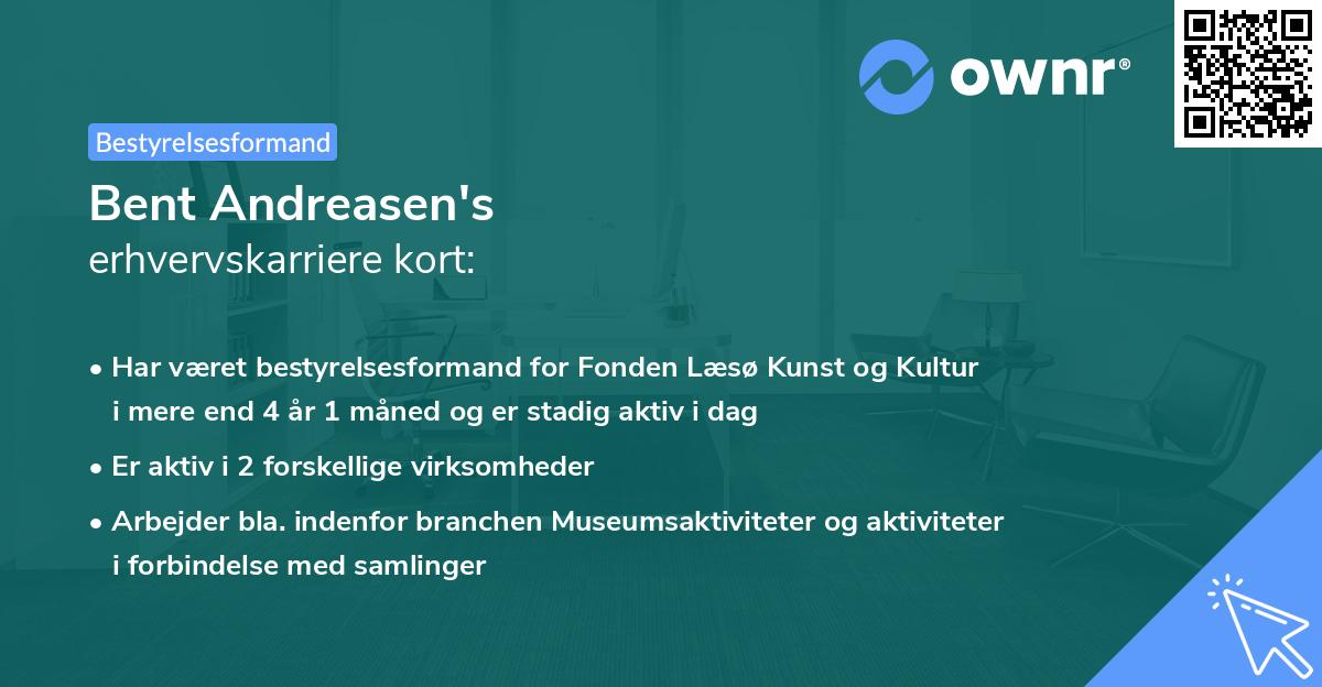 Bent Andreasen's erhvervskarriere kort
