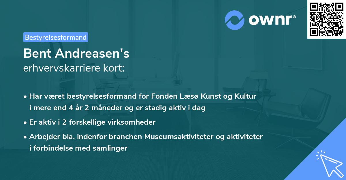 Bent Andreasen's erhvervskarriere kort