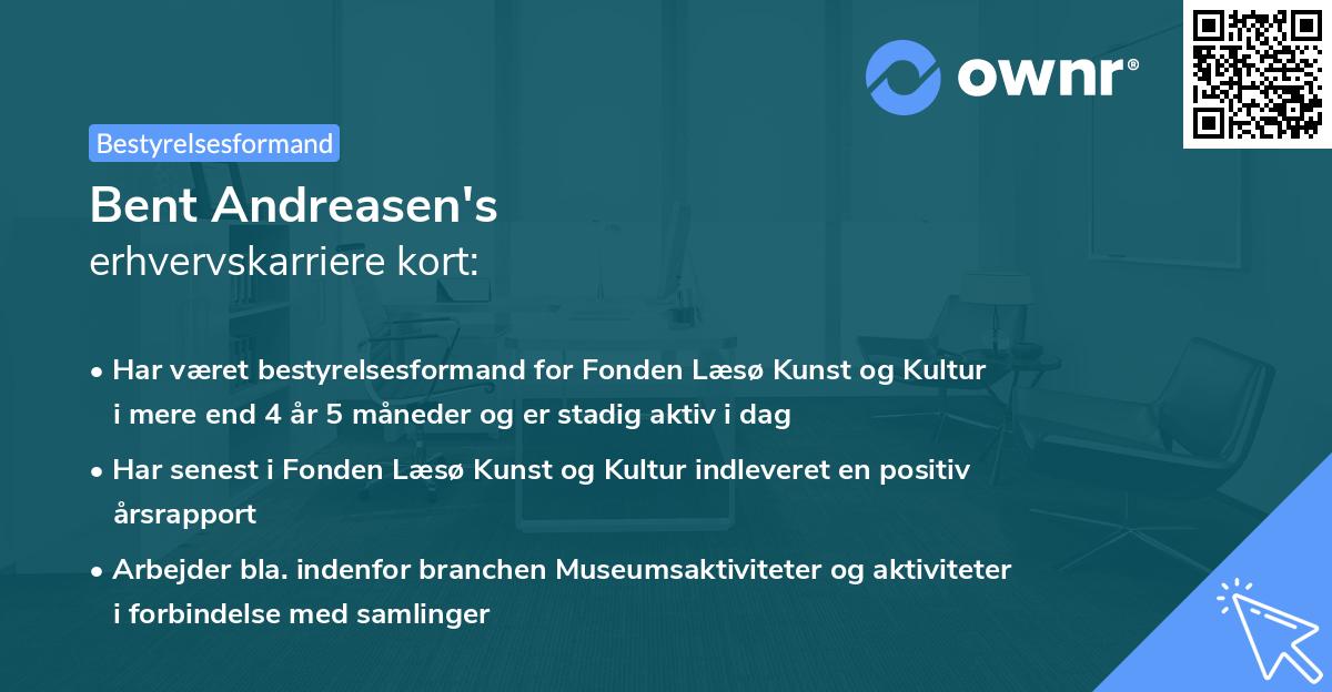 Bent Andreasen's erhvervskarriere kort