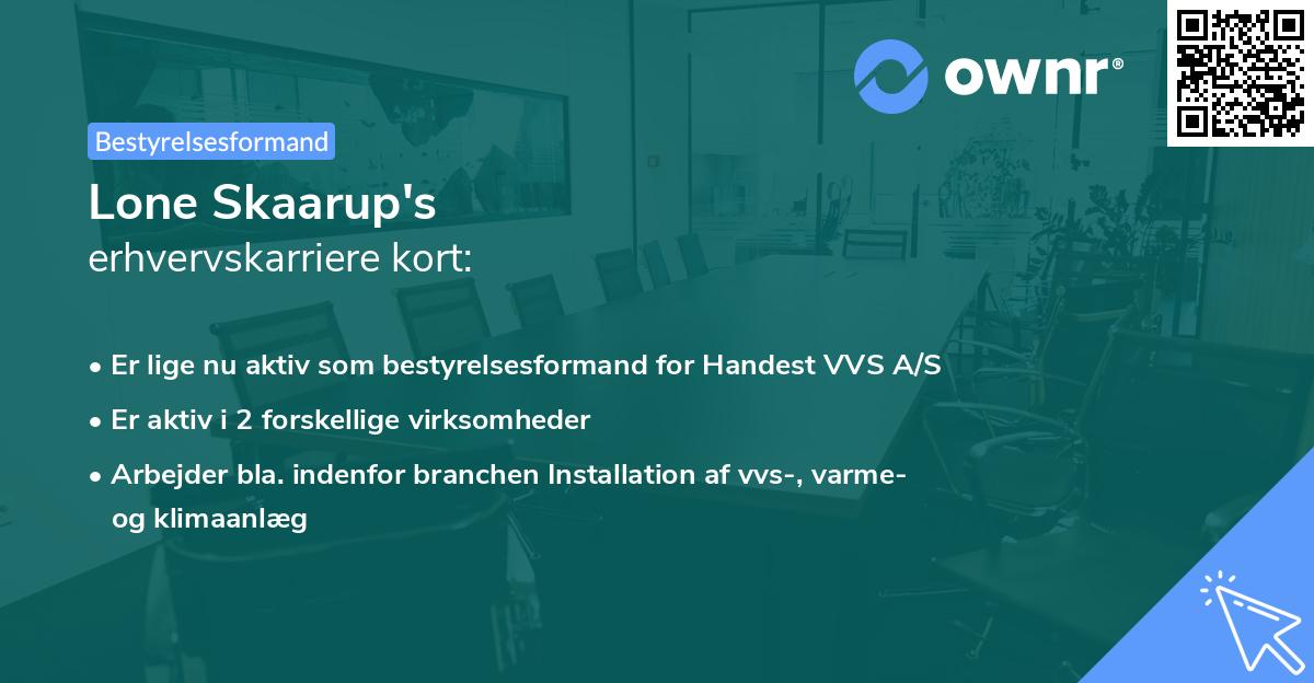 Lone Skaarup's erhvervskarriere kort