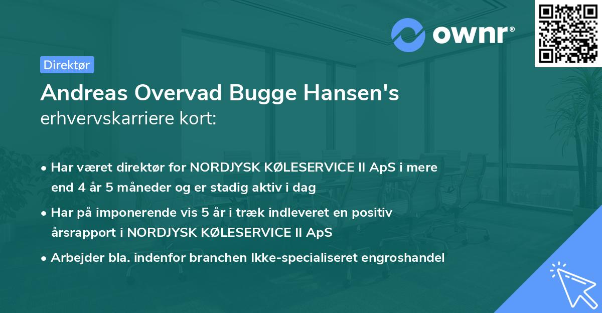 Andreas Overvad Bugge Hansen's erhvervskarriere kort
