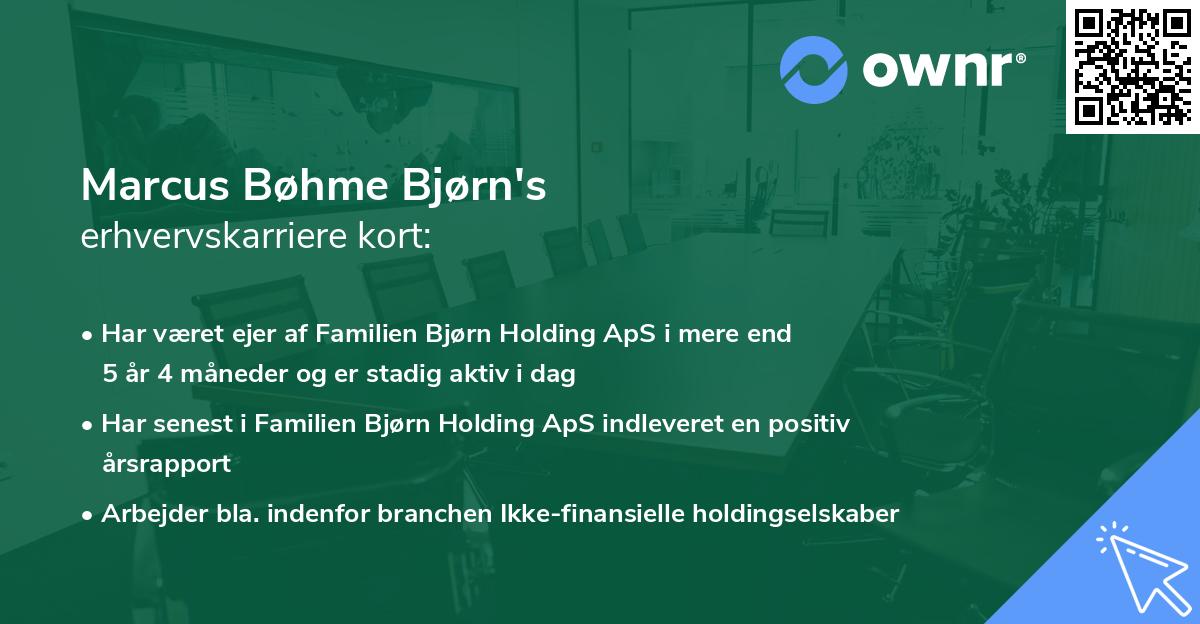 Marcus Bøhme Bjørn's erhvervskarriere kort