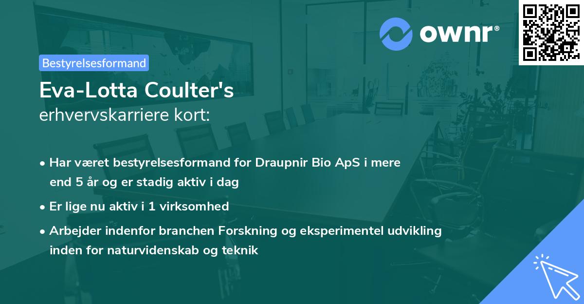 Eva-Lotta Coulter's erhvervskarriere kort