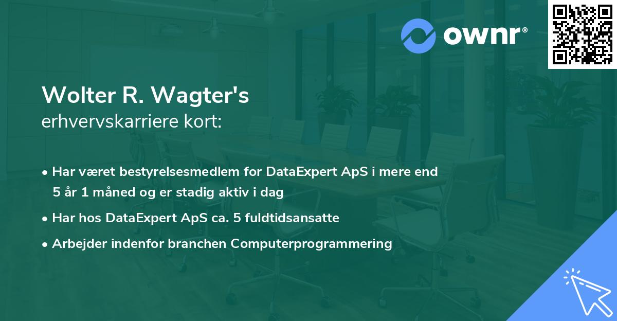 Wolter R. Wagter's erhvervskarriere kort