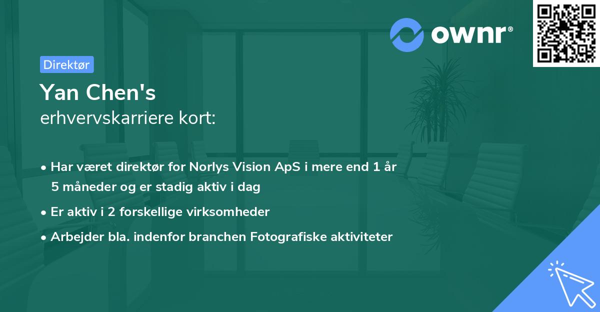 Yan Chen's erhvervskarriere kort