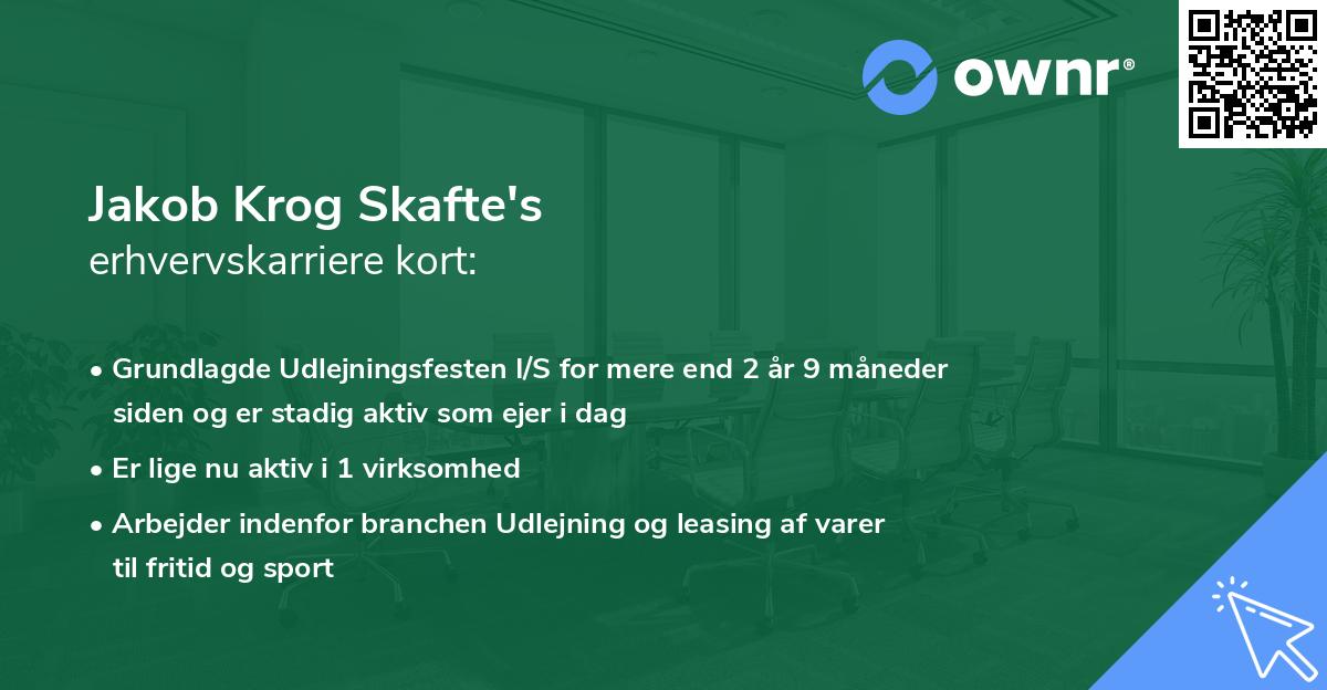 Jakob Krog Skafte's erhvervskarriere kort