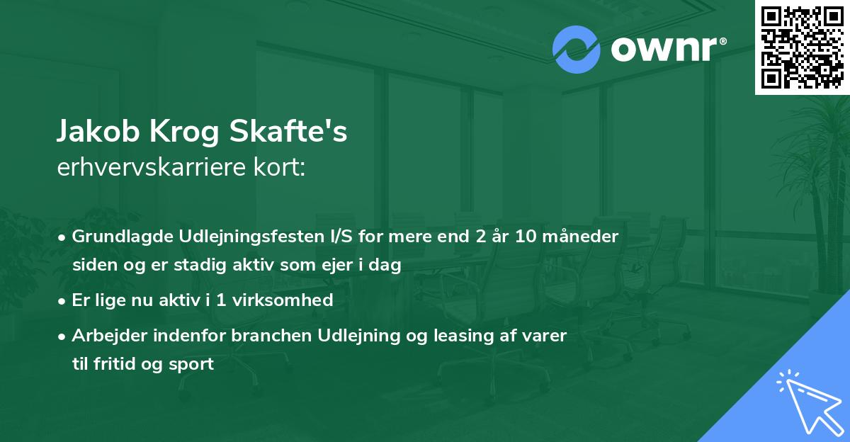 Jakob Krog Skafte's erhvervskarriere kort