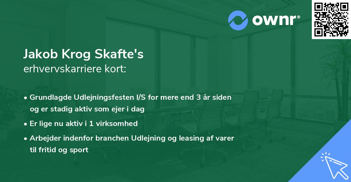 Jakob Krog Skafte's erhvervskarriere kort