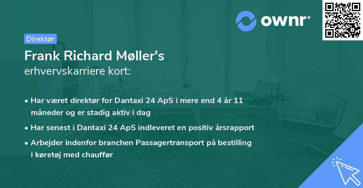 Frank Richard Møller's erhvervskarriere kort