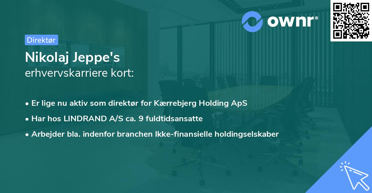 Nikolaj Jeppe's erhvervskarriere kort