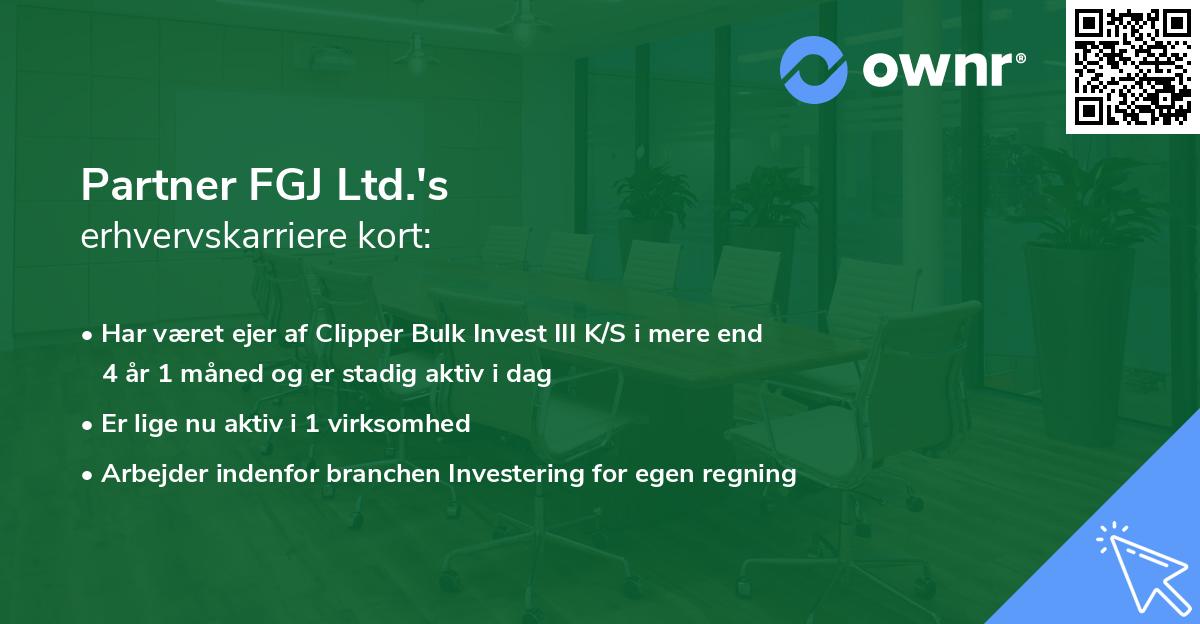 Partner FGJ Ltd.'s erhvervskarriere kort