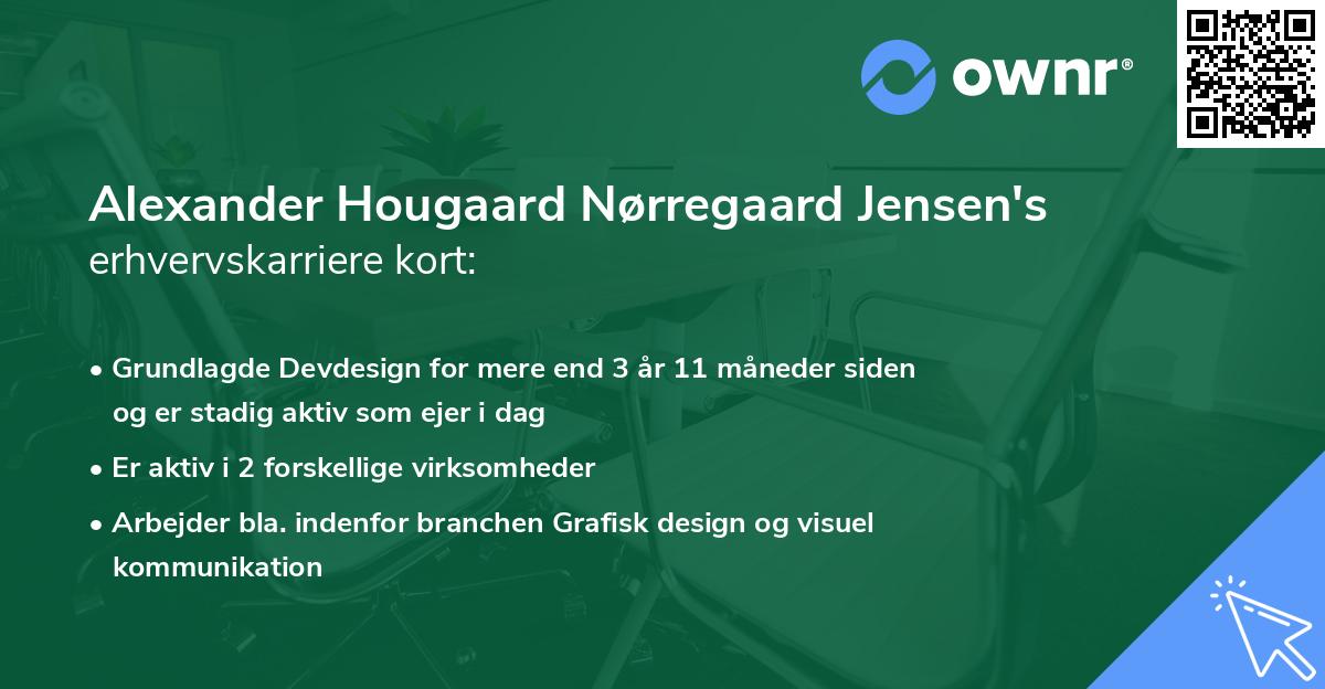 Alexander Hougaard Nørregaard Jensen's erhvervskarriere kort