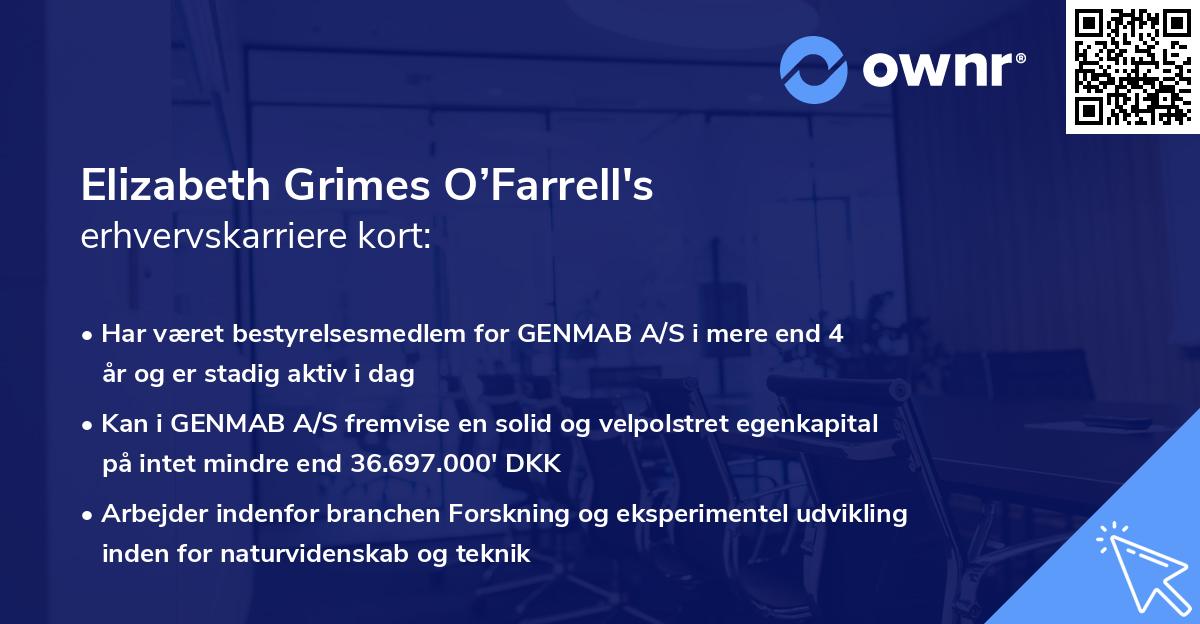 Elizabeth Grimes O’Farrell's erhvervskarriere kort