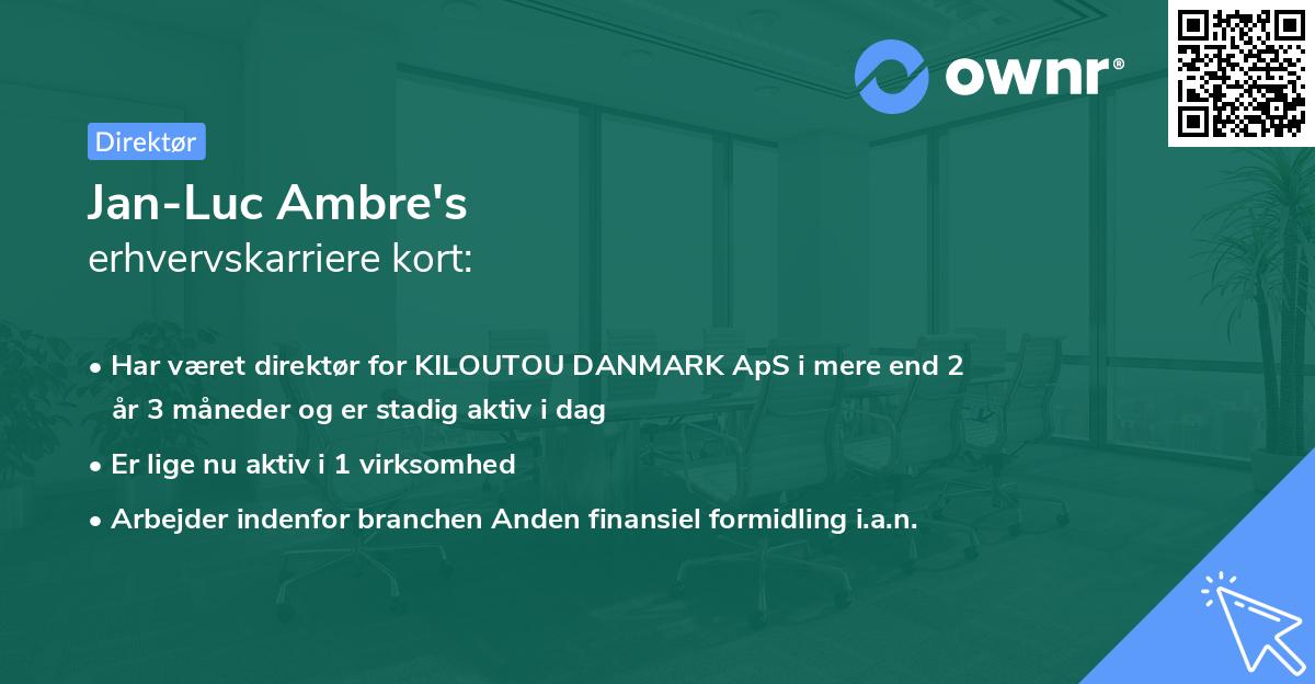 Jan-Luc Ambre's erhvervskarriere kort