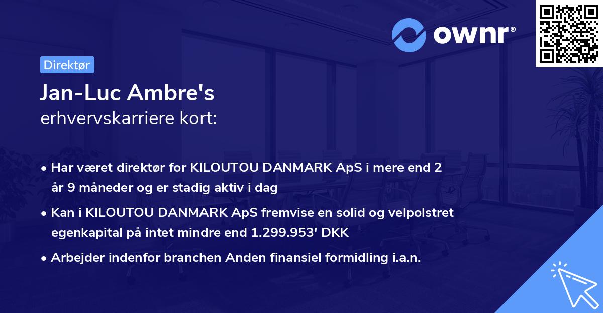 Jan-Luc Ambre's erhvervskarriere kort