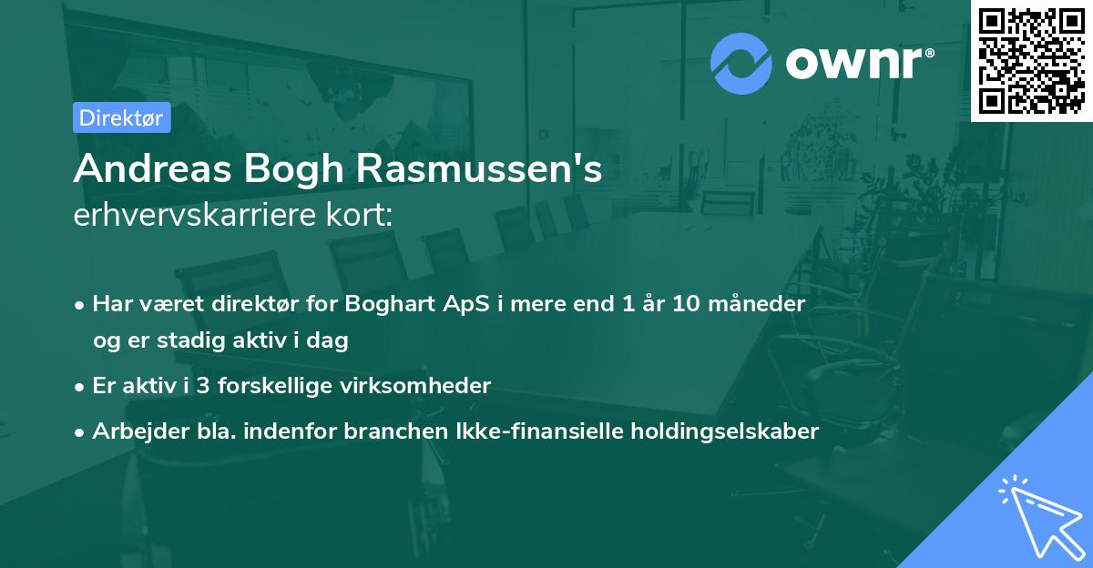 Andreas Bogh Rasmussen's erhvervskarriere kort