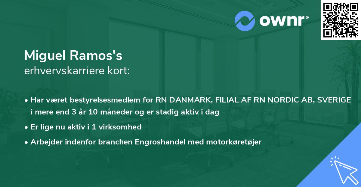 Miguel Ramos's erhvervskarriere kort