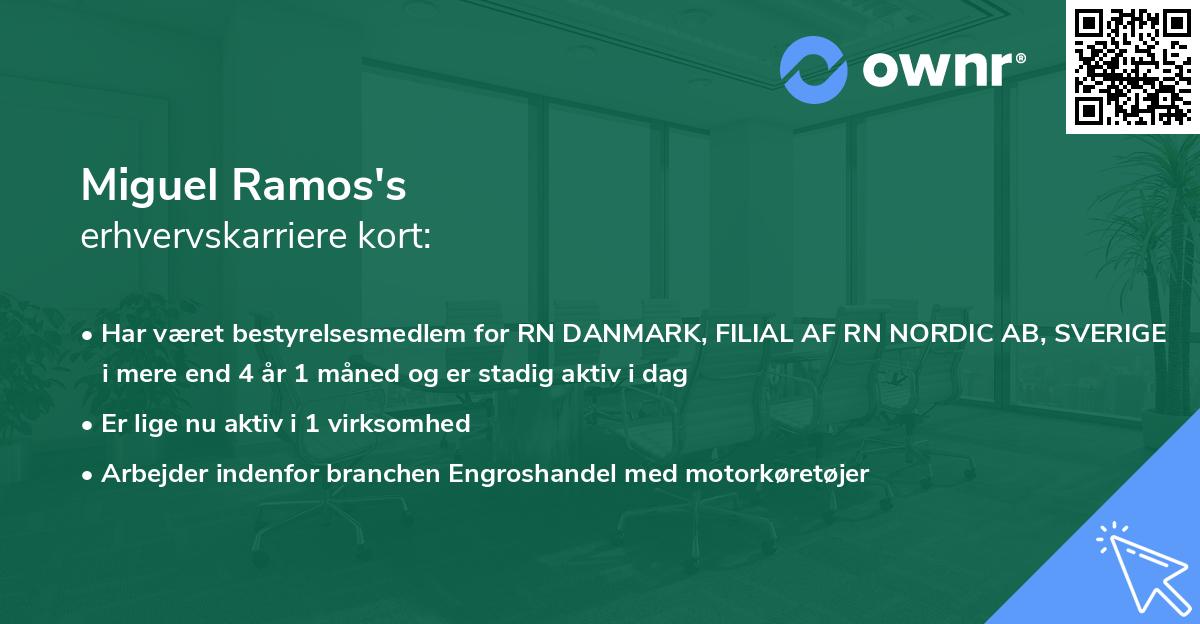 Miguel Ramos's erhvervskarriere kort