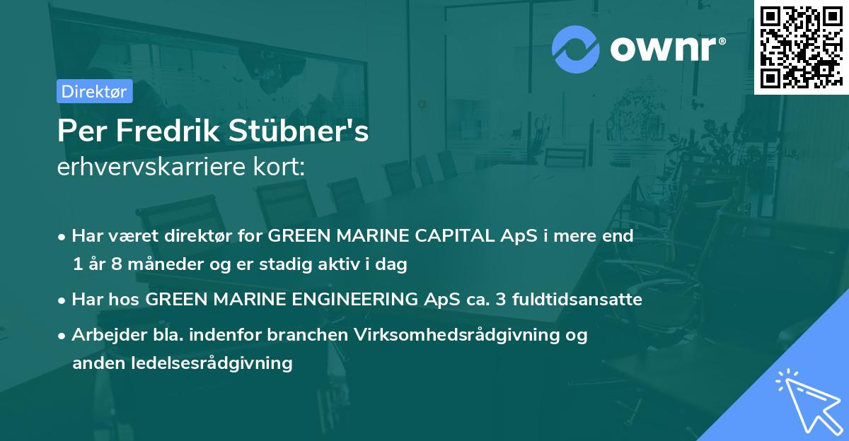 Per Fredrik Stübner's erhvervskarriere kort