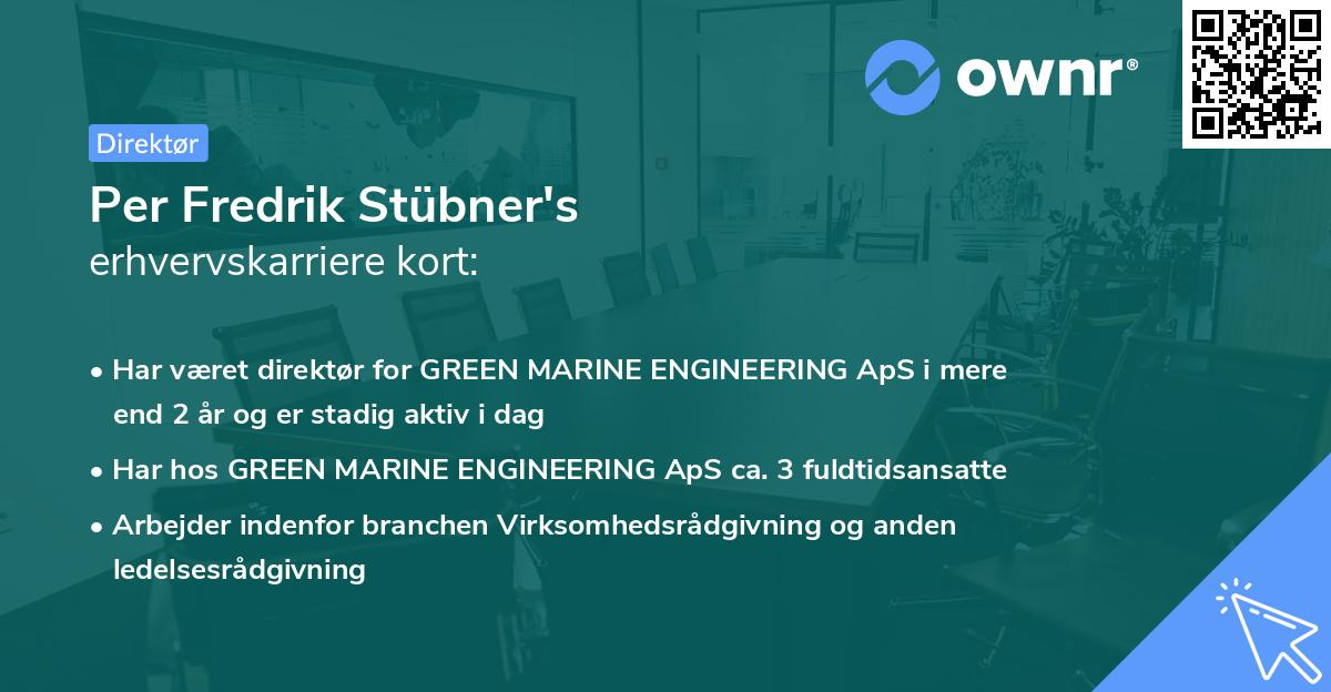 Per Fredrik Stübner's erhvervskarriere kort
