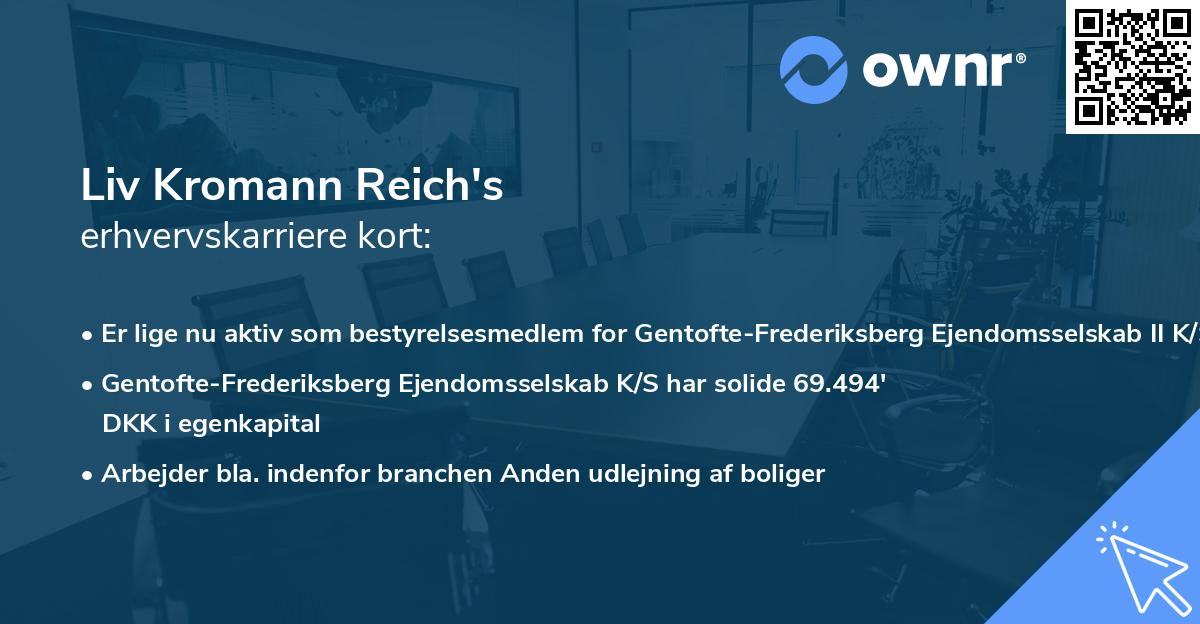 Liv Kromann Reich's erhvervskarriere kort