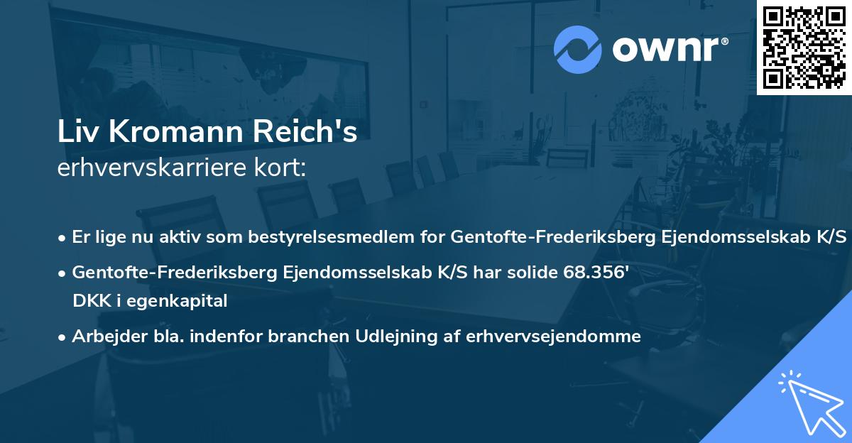Liv Kromann Reich's erhvervskarriere kort