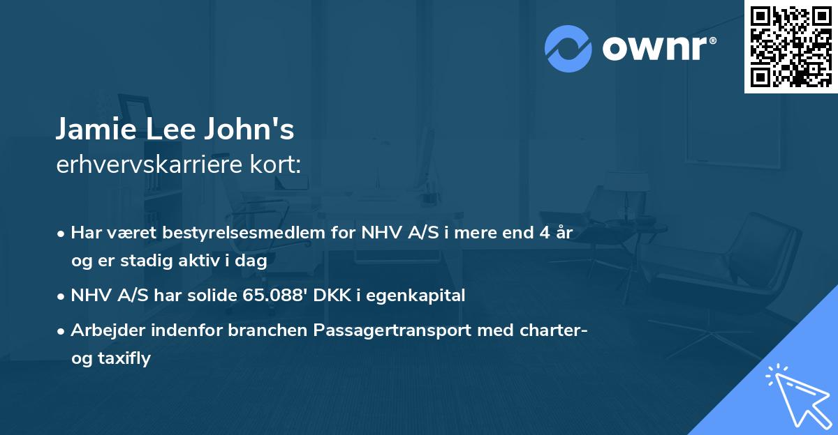 Jamie Lee John's erhvervskarriere kort