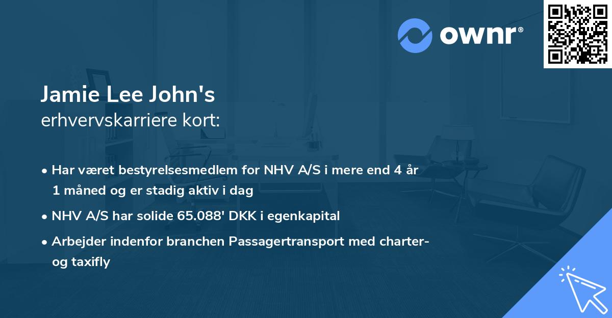 Jamie Lee John's erhvervskarriere kort