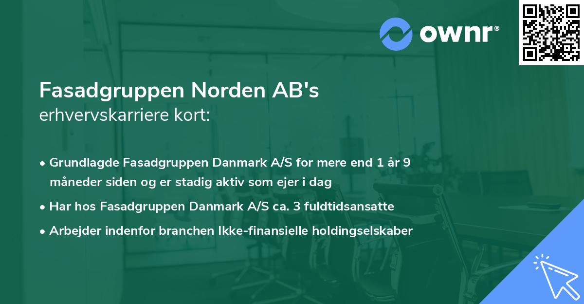 Fasadgruppen Norden AB's erhvervskarriere kort