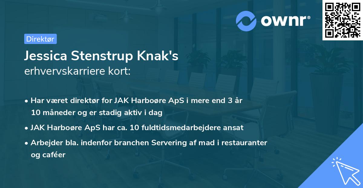 Jessica Stenstrup Knak's erhvervskarriere kort